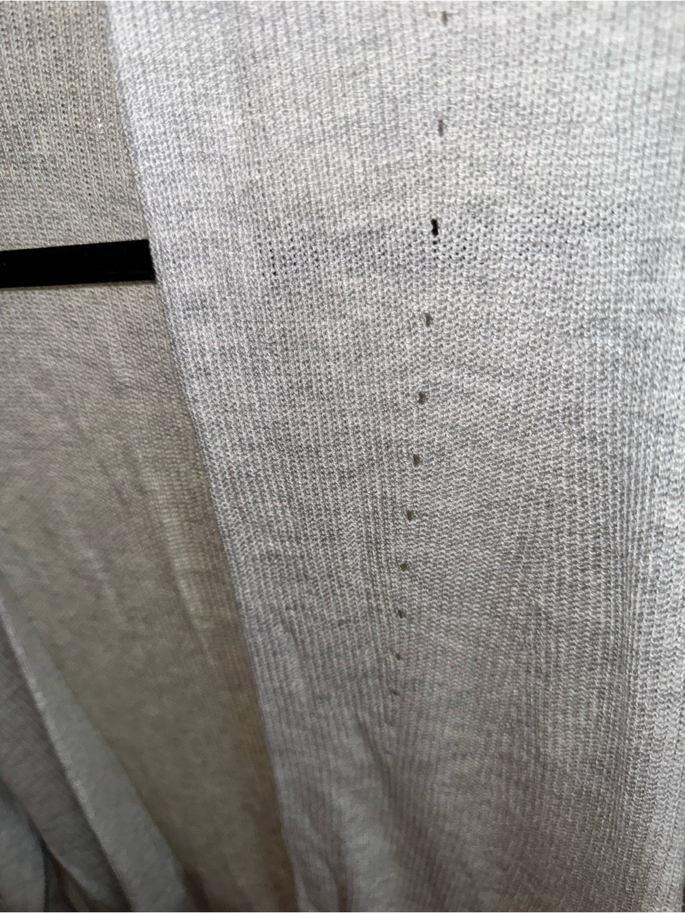 Express Open-Front Light Gray Cardigan with Puff Sleeves - Picture 3 of 5